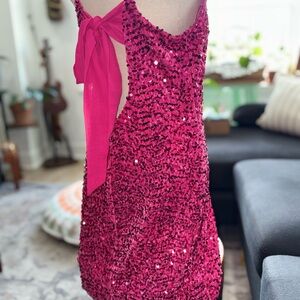 Francesca's Collections Fuchsia Sequin Dress